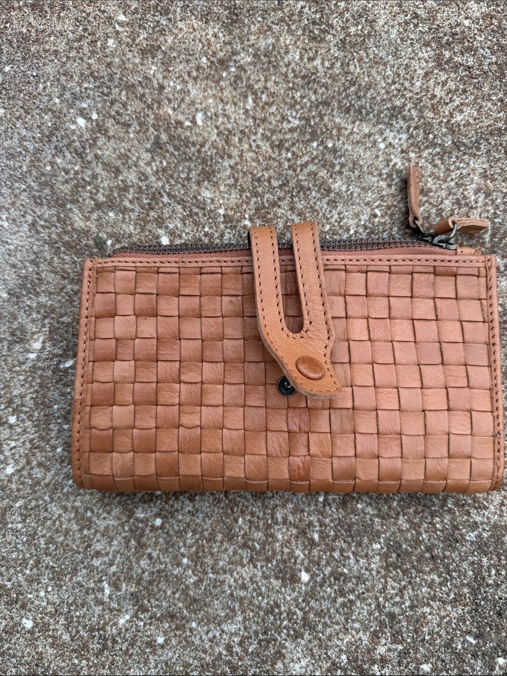Vintage Woven Leather Wallet. EUC